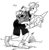 A coloring page of maps and compass